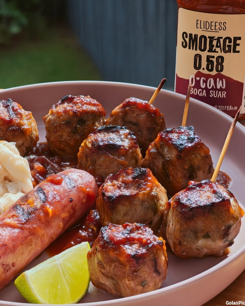 BBQ sausage bites 8 Sliced smoked sausage coated in thick barbecue glaze
