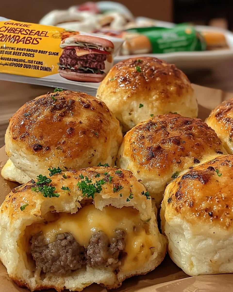Game day appetizers cheeseburger bombs with dipping sauce