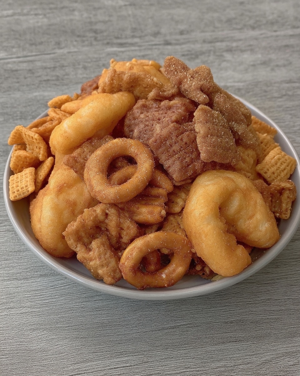 Fall Chex Mix Recipes 10 Oven-roasted Chex Mix on parchment-lined baking sheet