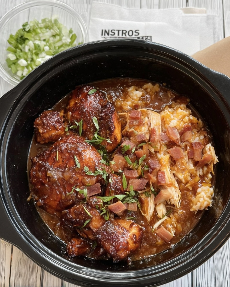 Bourbon chicken served in a white bowl over fluffy rice
