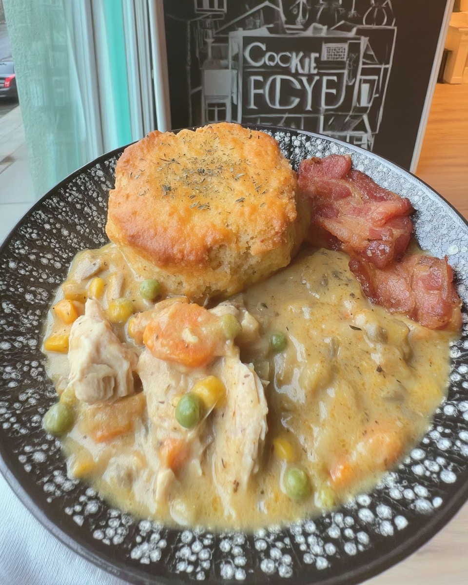 Crockpot recipes chicken pot pie in white dish