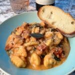 Creamy Butternut Squash Gnocchi with Sausage and Sage 7 Fall recipes creamy butternut squash gnocchi with sausage in skillet