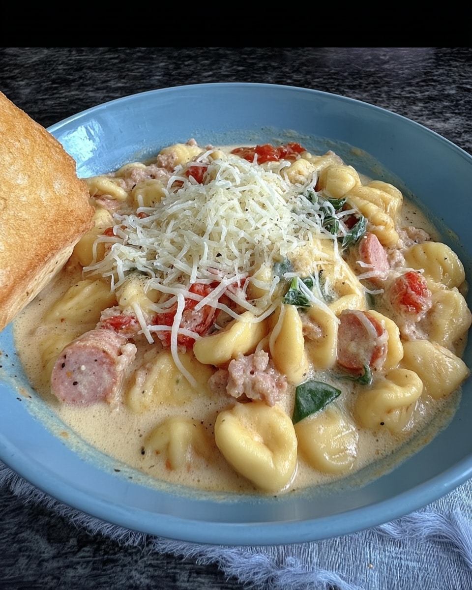Creamy Butternut Squash Gnocchi with Sausage and Sage 8 Butternut squash sausage gnocchi plated with sage garnish