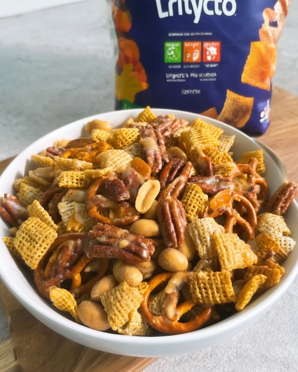 Fall Snack Mixes 8 Harvest hash in a mason jar with twine bow