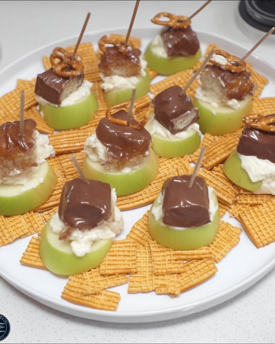 Caramel Apple Bites Recipe 9 Fall snack party platter with mini caramel apple bites