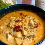Fall Soup Recipes – Creamy Tuscan Chicken in White Bowl