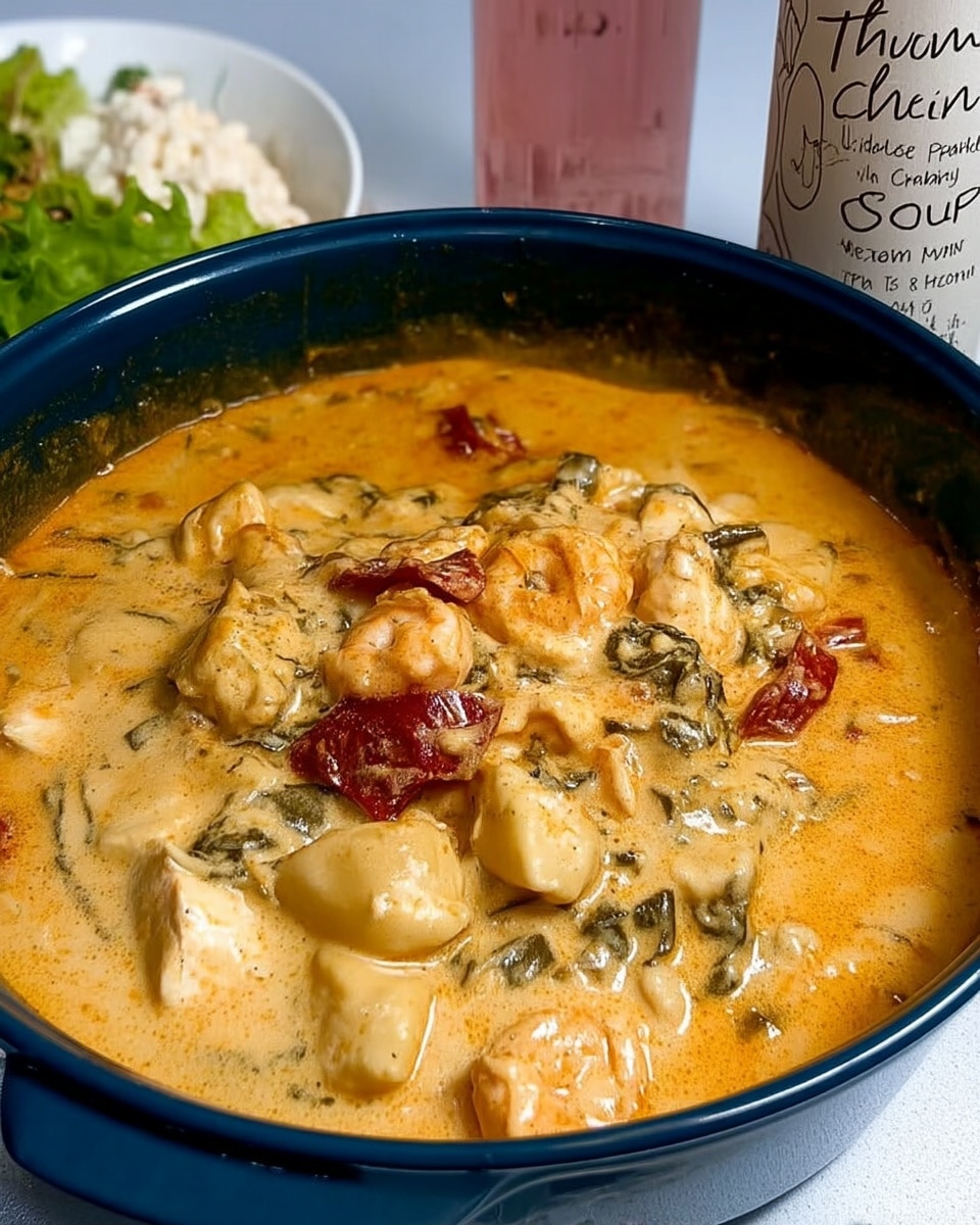 Fall Soup Recipes – Creamy Tuscan Chicken in White Bowl
