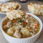 Creamy Chicken and Rice Soup 7 Bowl of creamy chicken and rice soup for fall soups and stews
