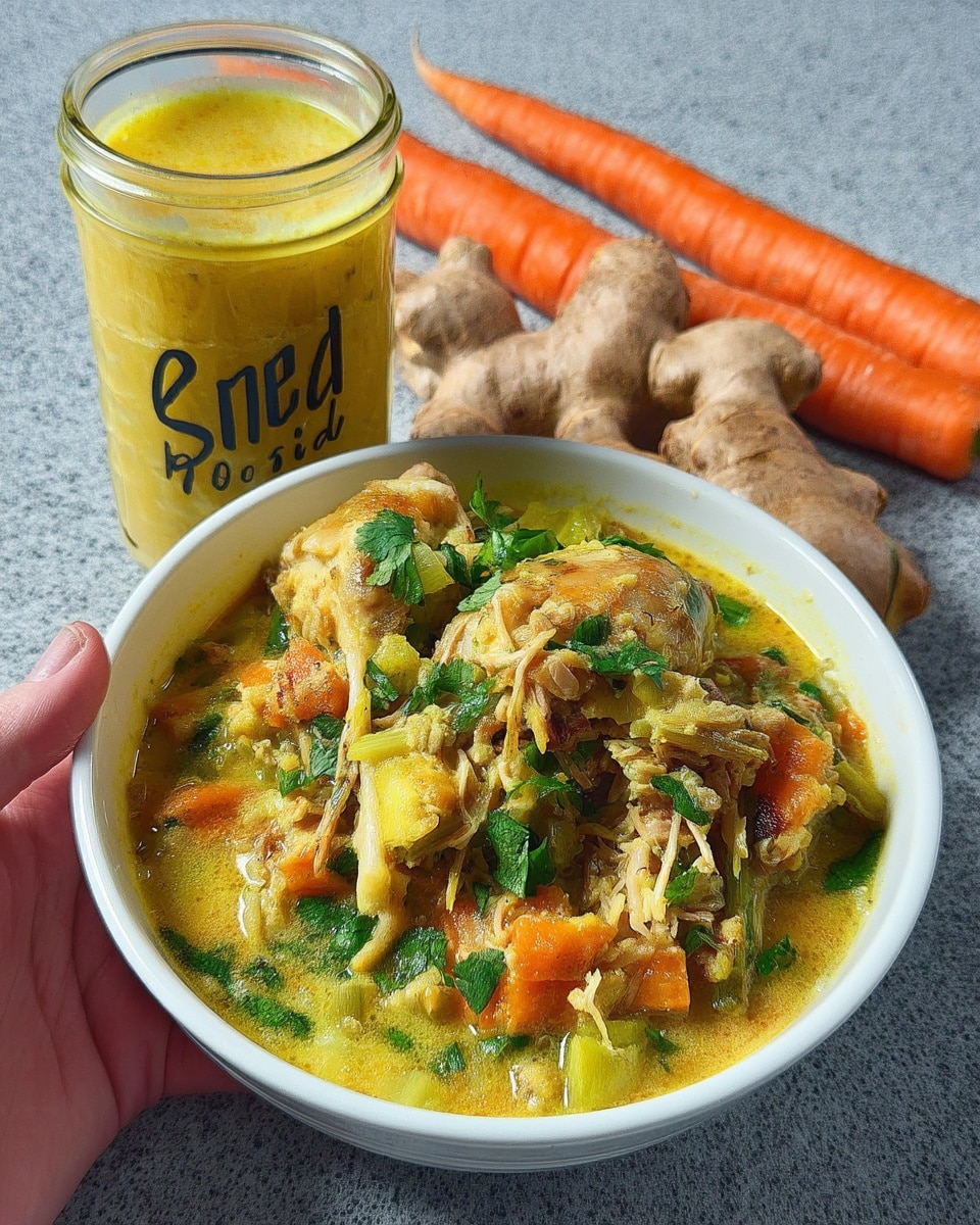 Fall soups and stews healthy turmeric chicken in a white bowl