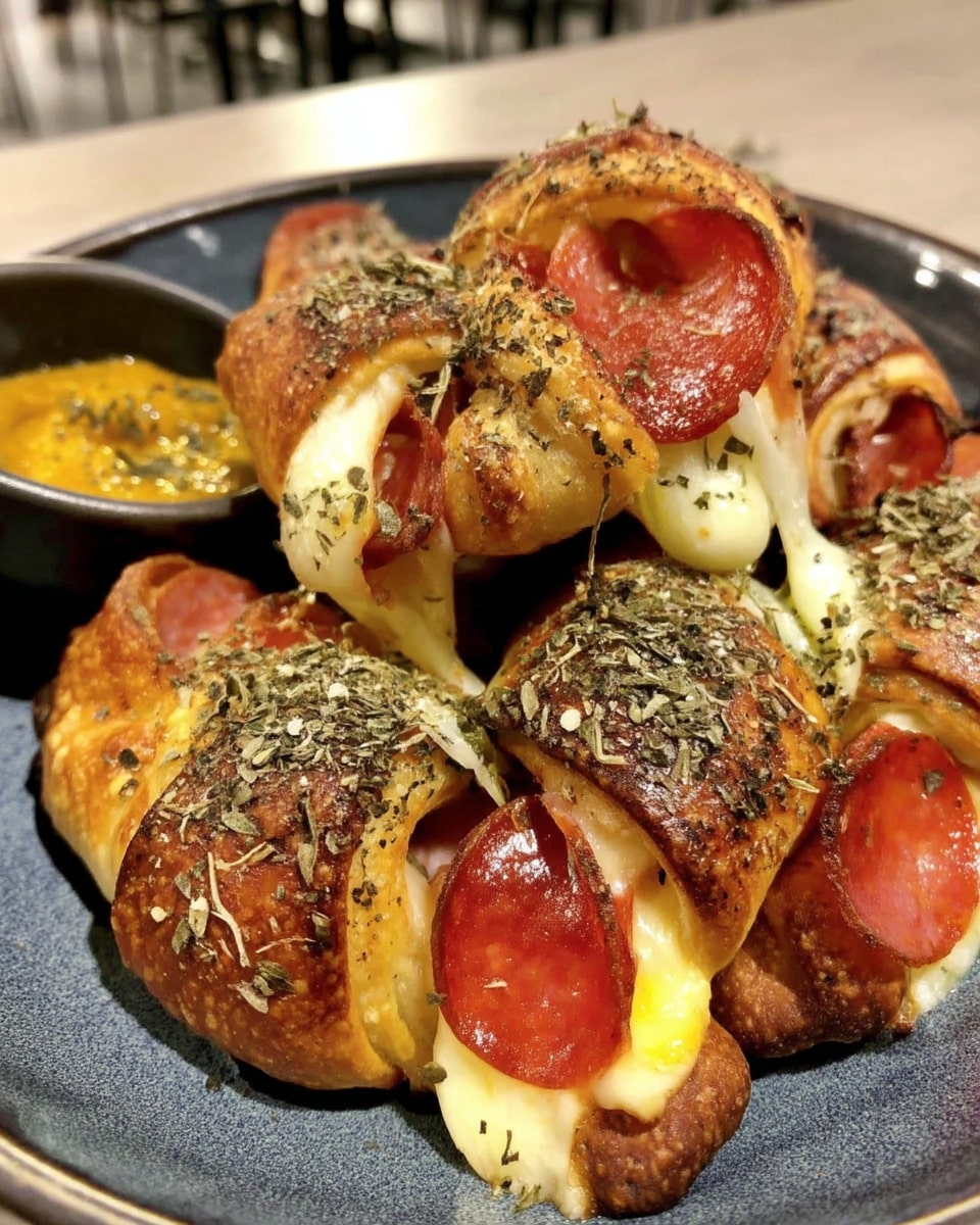 Football appetizers with pepperoni and cheese crescent rolls