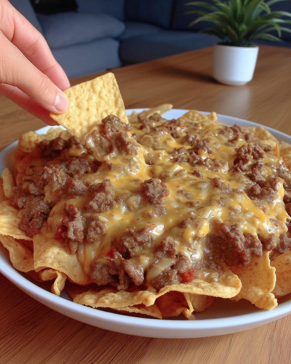 Football food ideas cheesy beef dip in round skillet