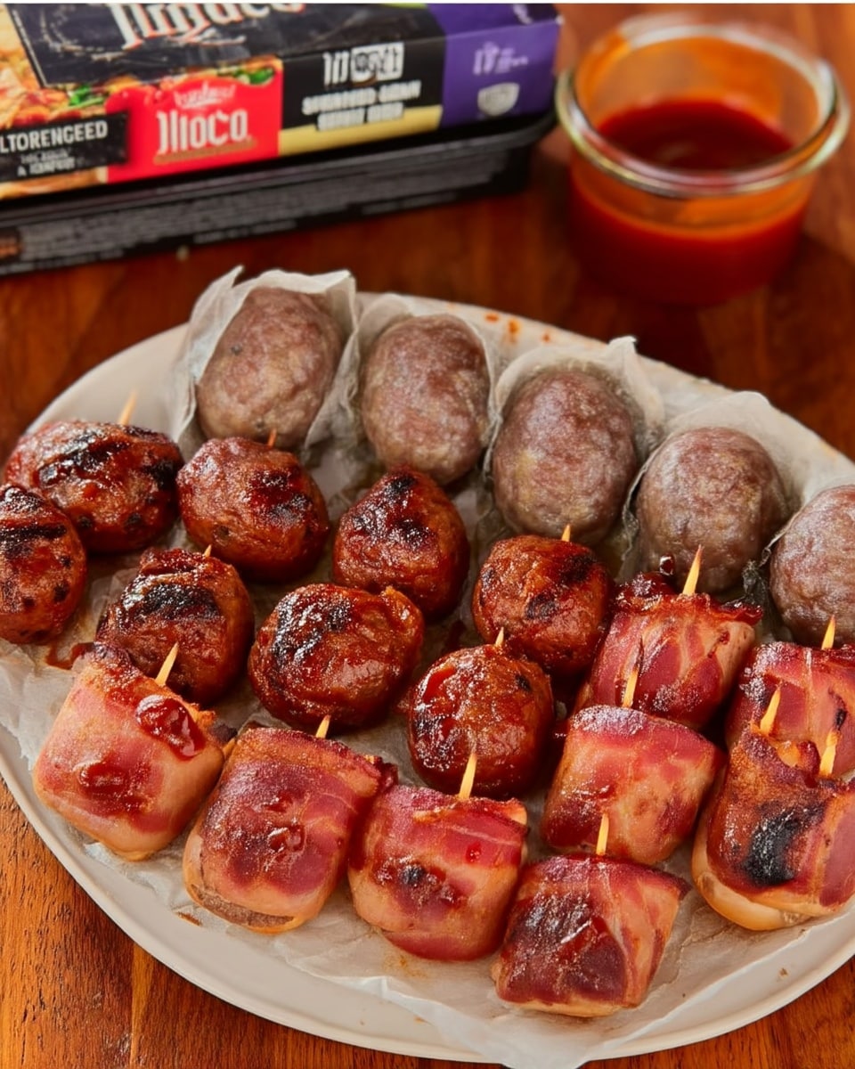 BBQ sausage football food ideas appetizer with toothpicks
