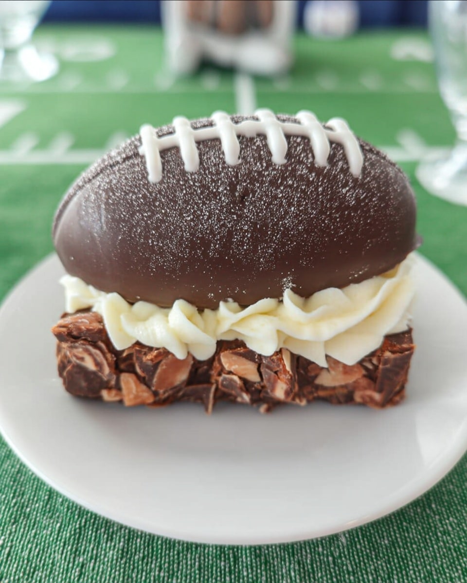Football themed food dessert – Oreo truffles shaped like footballs