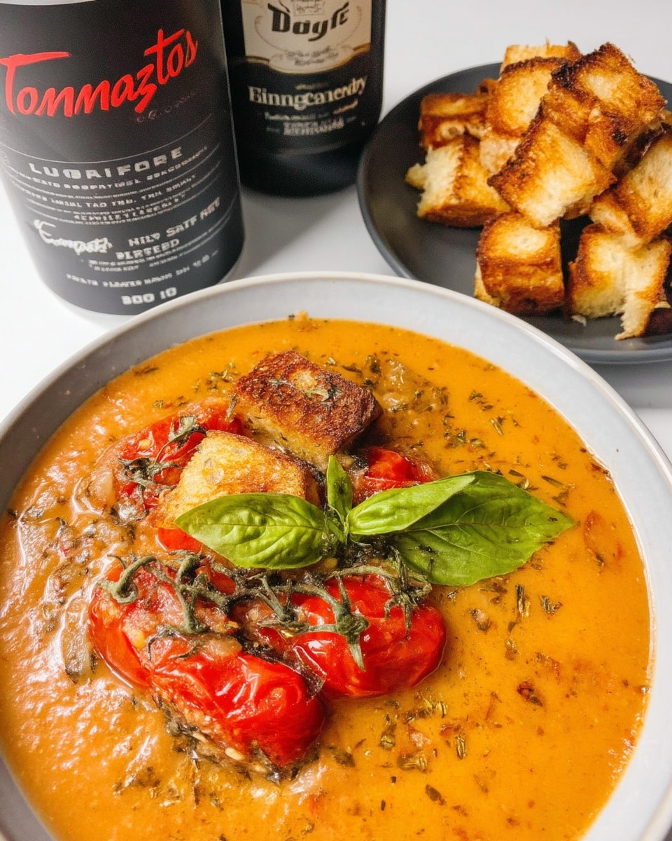 Tomato Soup With Fresh Tomatoes 10 Fresh basil and cream swirl on tomato soup with fresh tomatoes