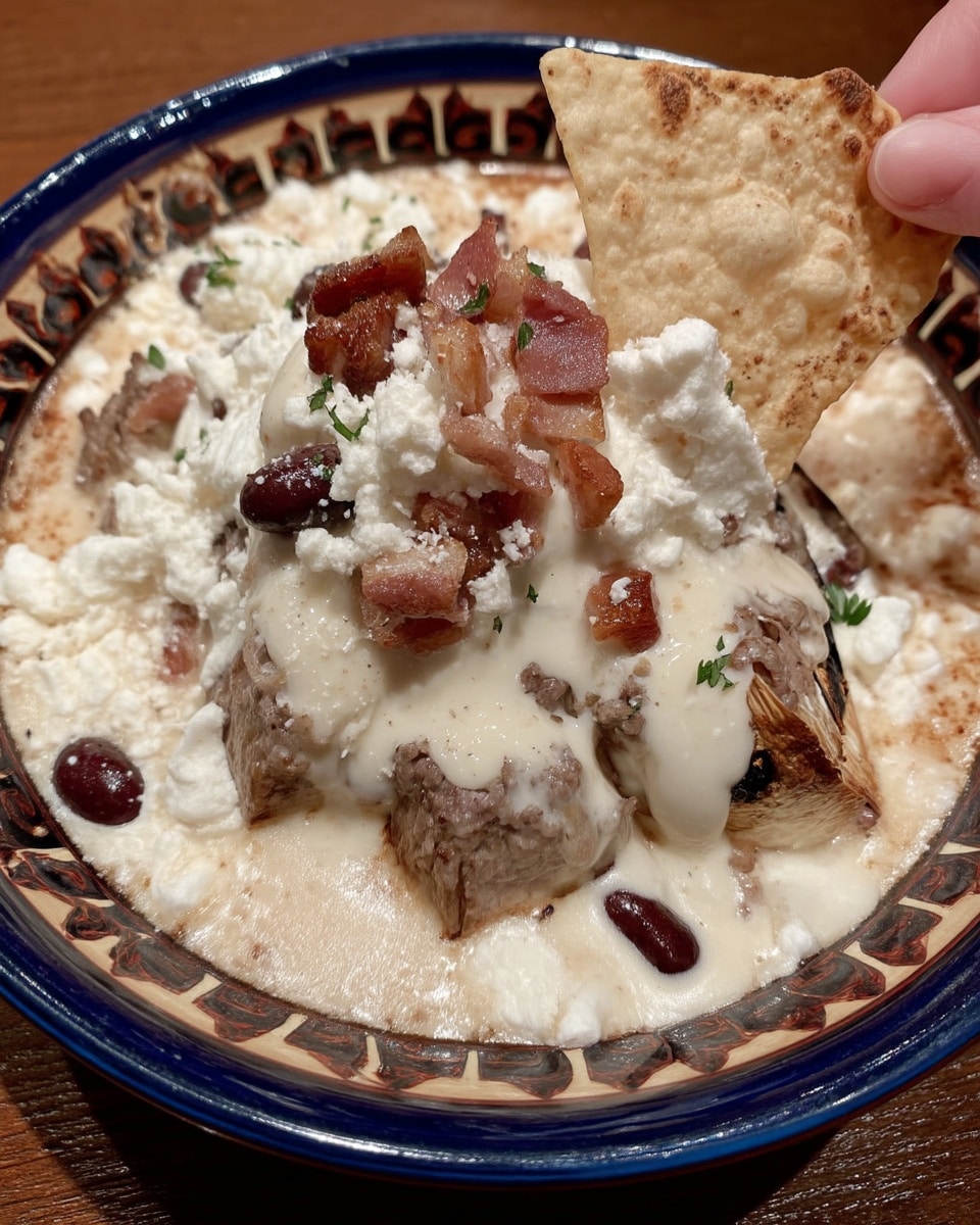 Game Day Food 8 Chunky queso dip with beef and beans