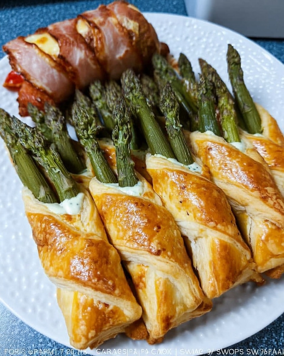 Asparagus Puff Pastry Bundles 8 Golden-brown asparagus puff pastry bundles with prosciutto and cheese
fall dinner party menu ideas