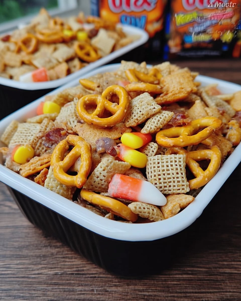 crisp leaves crunching 10 Fall snack mixes served at a hayride snack table with cider