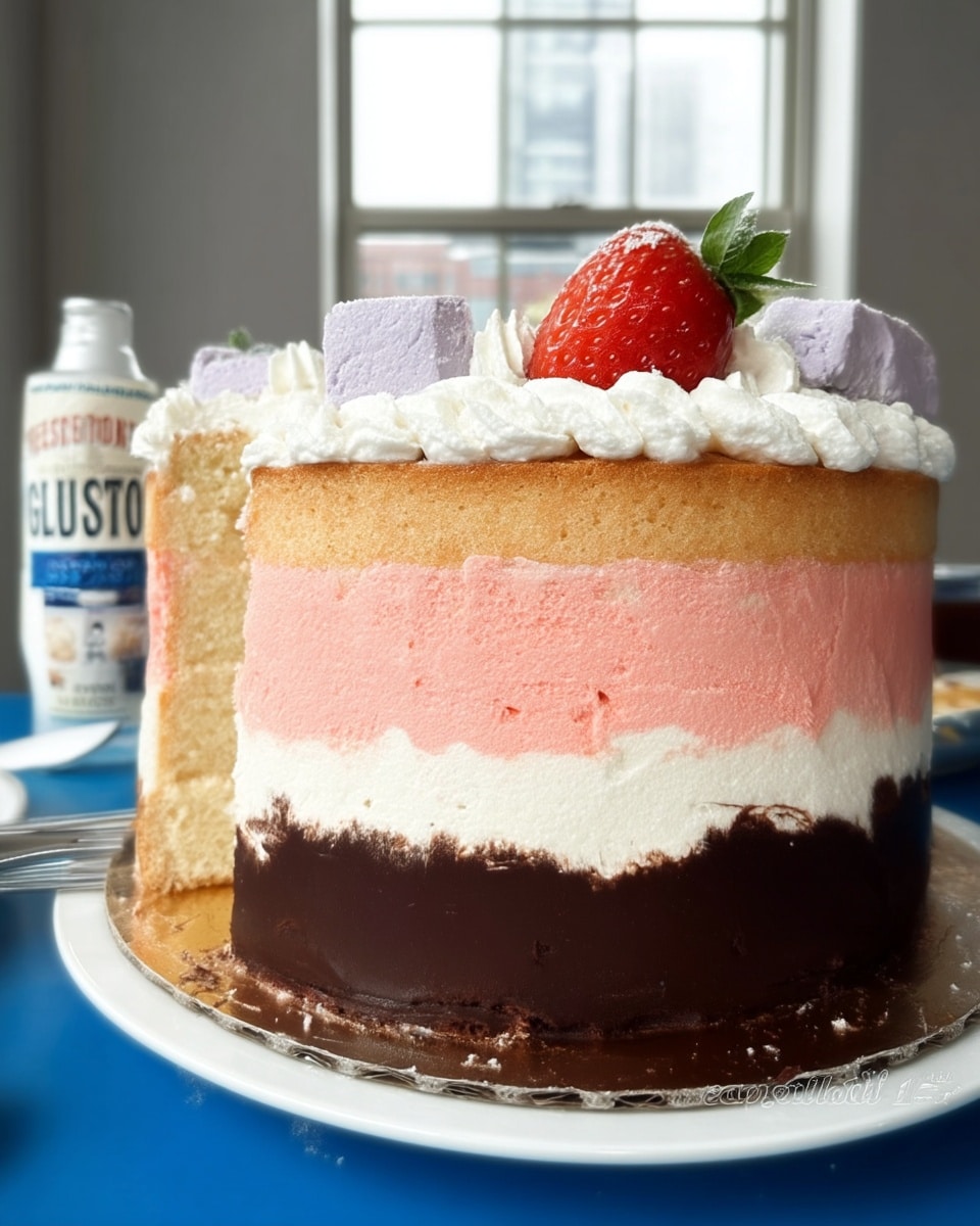 Neapolitan Cake Recipe 9 Neapolitan birthday cake with ice cream cone decoration