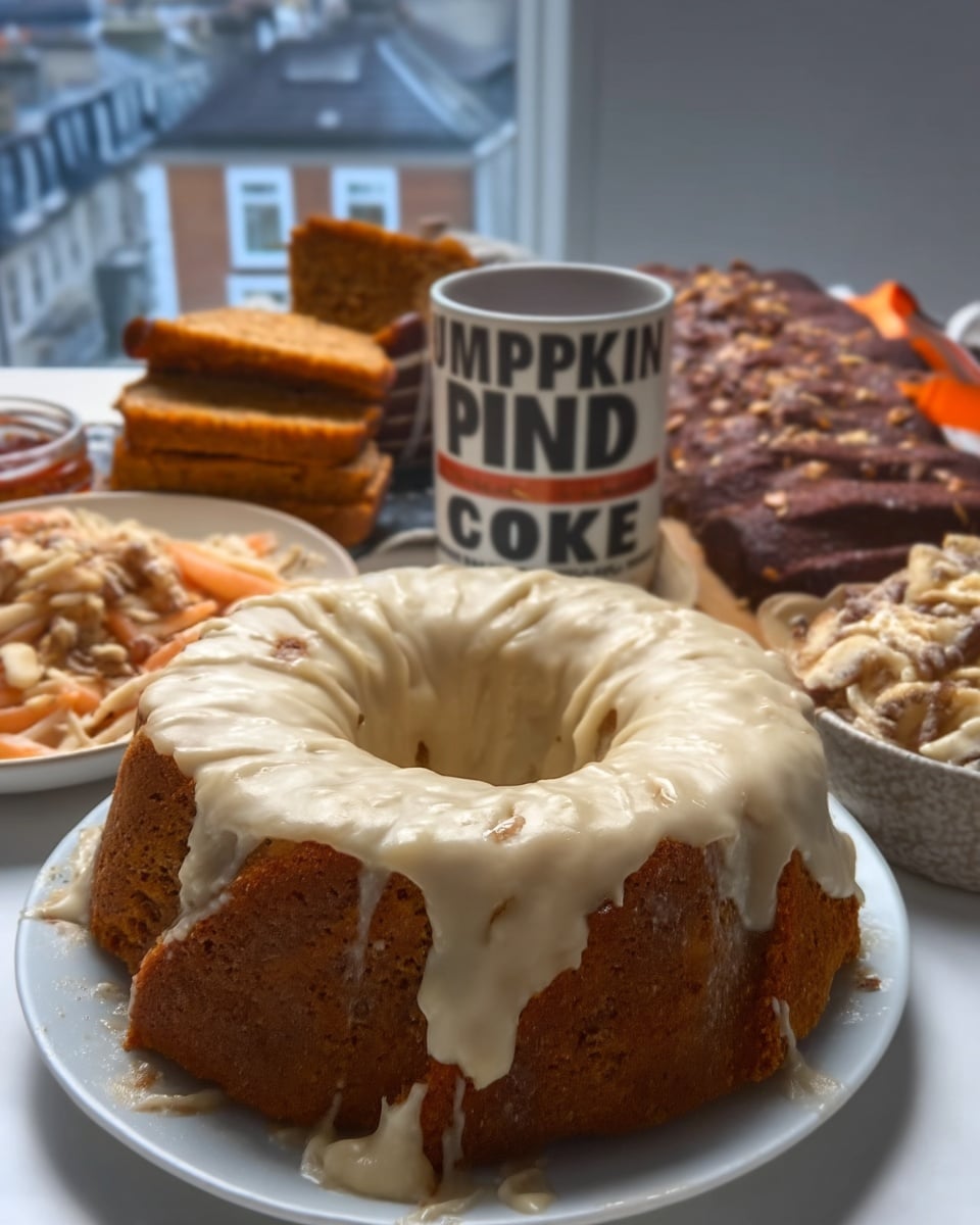 Pumpkin Bundt Cake 10 Pumpkin Bundt Cake with drizzled cinnamon cream cheese frosting