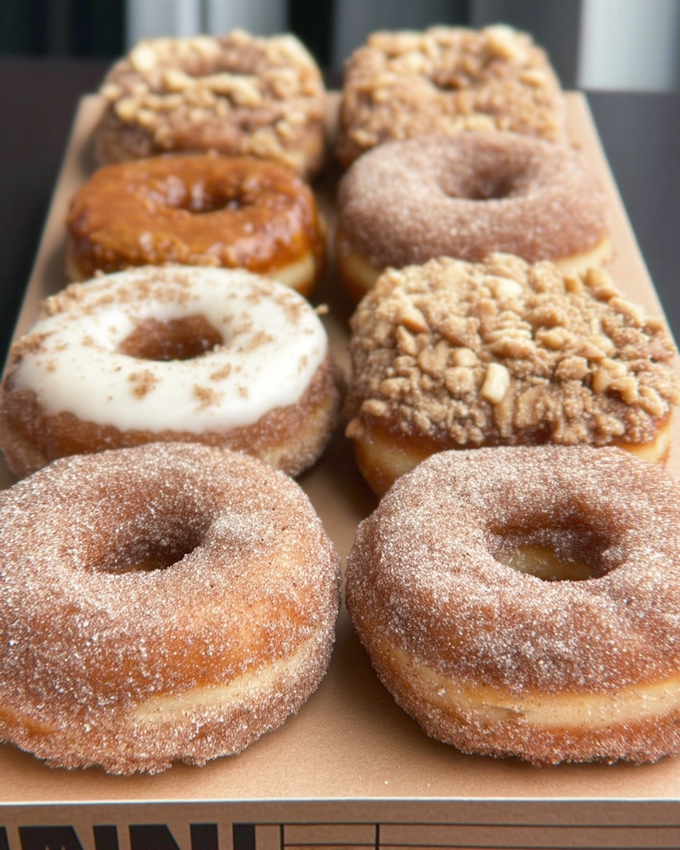 Pumpkin Donuts Recipe on white plate with cinnamon sugar topping