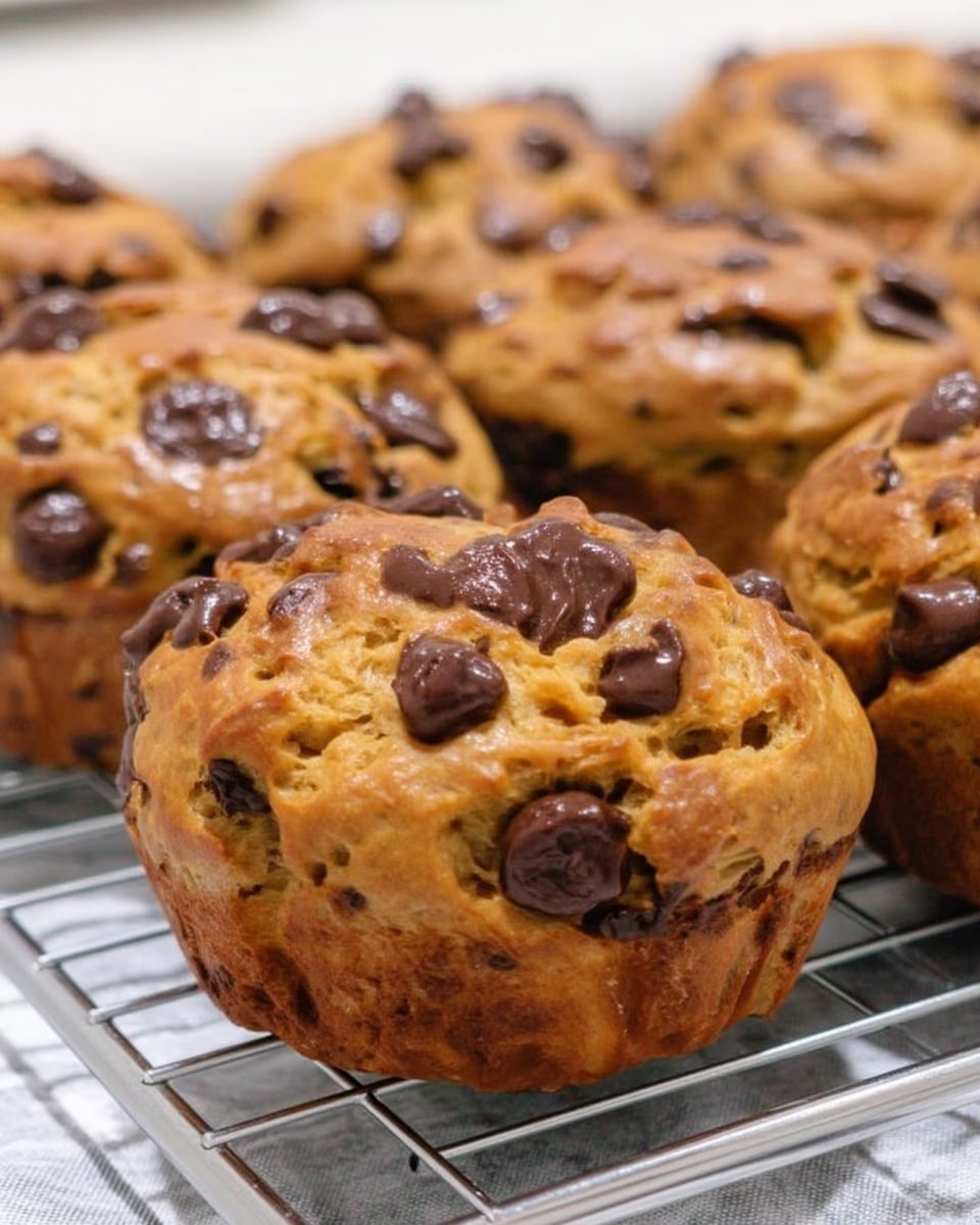 Pumpkin muffins with chocolate chip topping