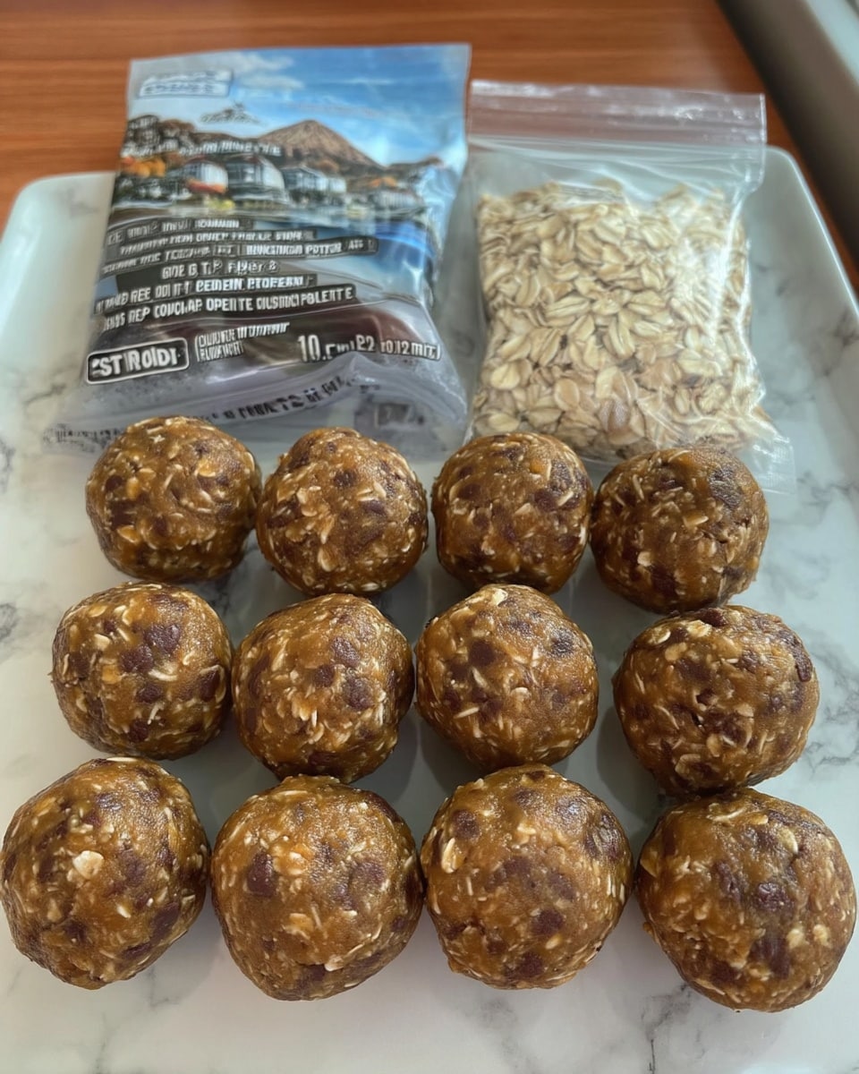 Pumpkin Protein Balls 9 Close-up of a pumpkin protein ball with chocolate chips