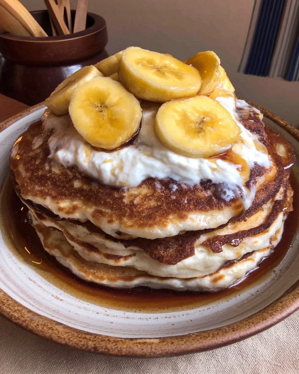 Stack of pumpkin protein pancakes with maple syrup