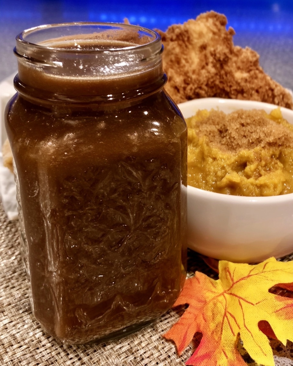 Pumpkin Spice Syrup 9 Pumpkin spice syrup jar surrounded by fall leaves and spice jars