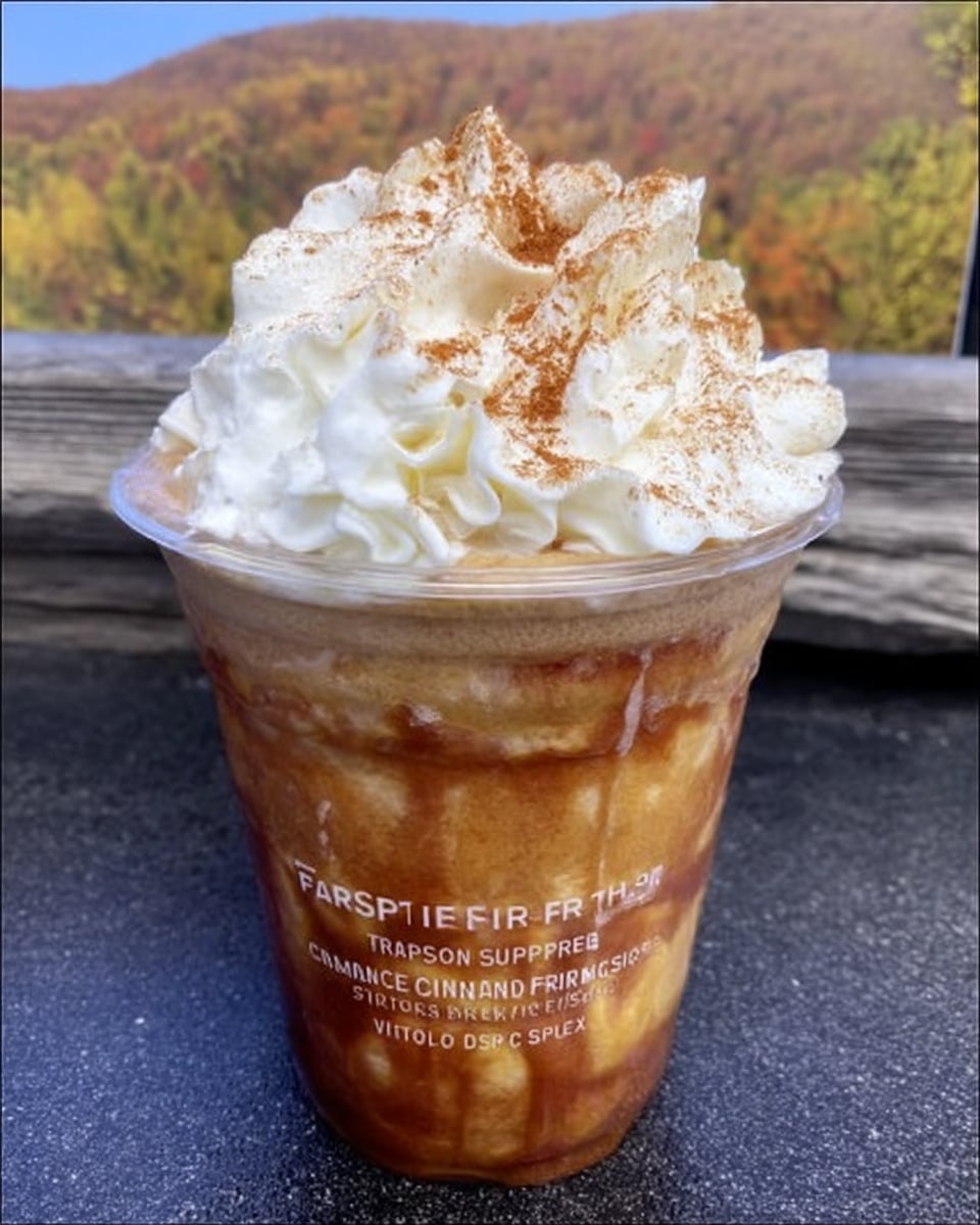 Pumpkin Starbucks drinks frappuccino with whipped cream and cinnamon