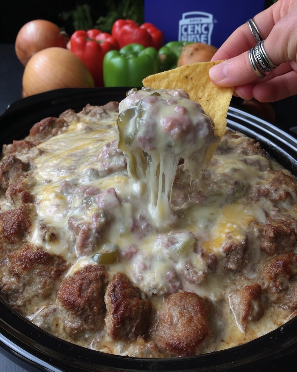 Rotel Dip With Sausage served on football party platter