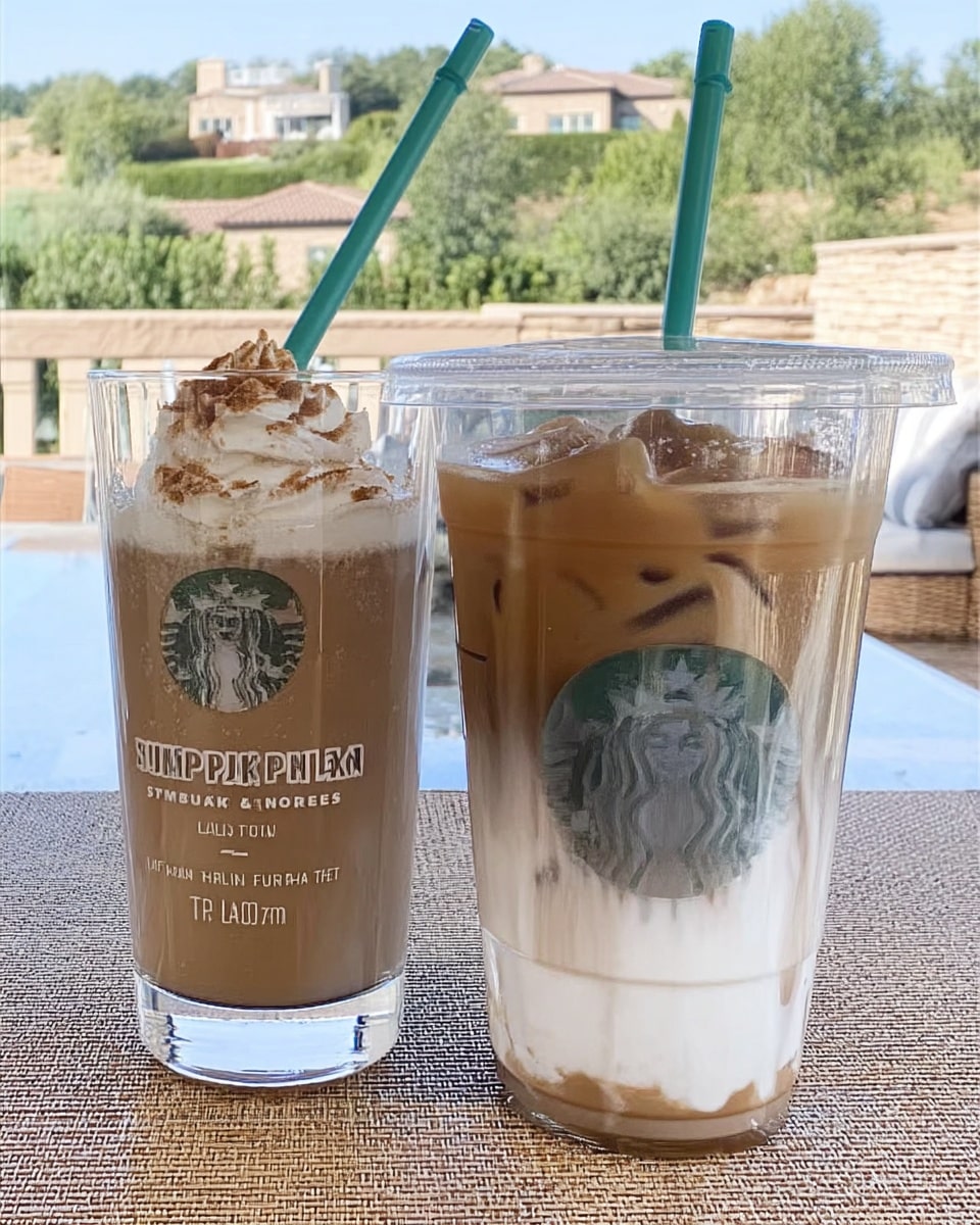 Starbucks Pumpkin Chai Tea Latte in clear glass with pumpkin foam