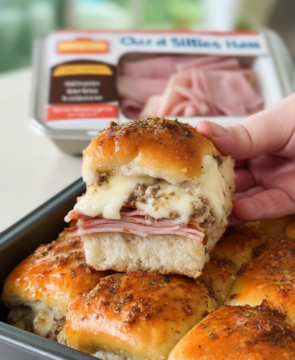 Tailgate Snacks 9 Tray of ham sliders as tailgate snacks in foil pan