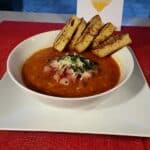 Pumpkin Cold Foam Recipe 7 Tomato soup with fresh tomatoes served in white bowl with basil