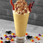 Creepy Coconut Rum Milkshake with Gummy Worms