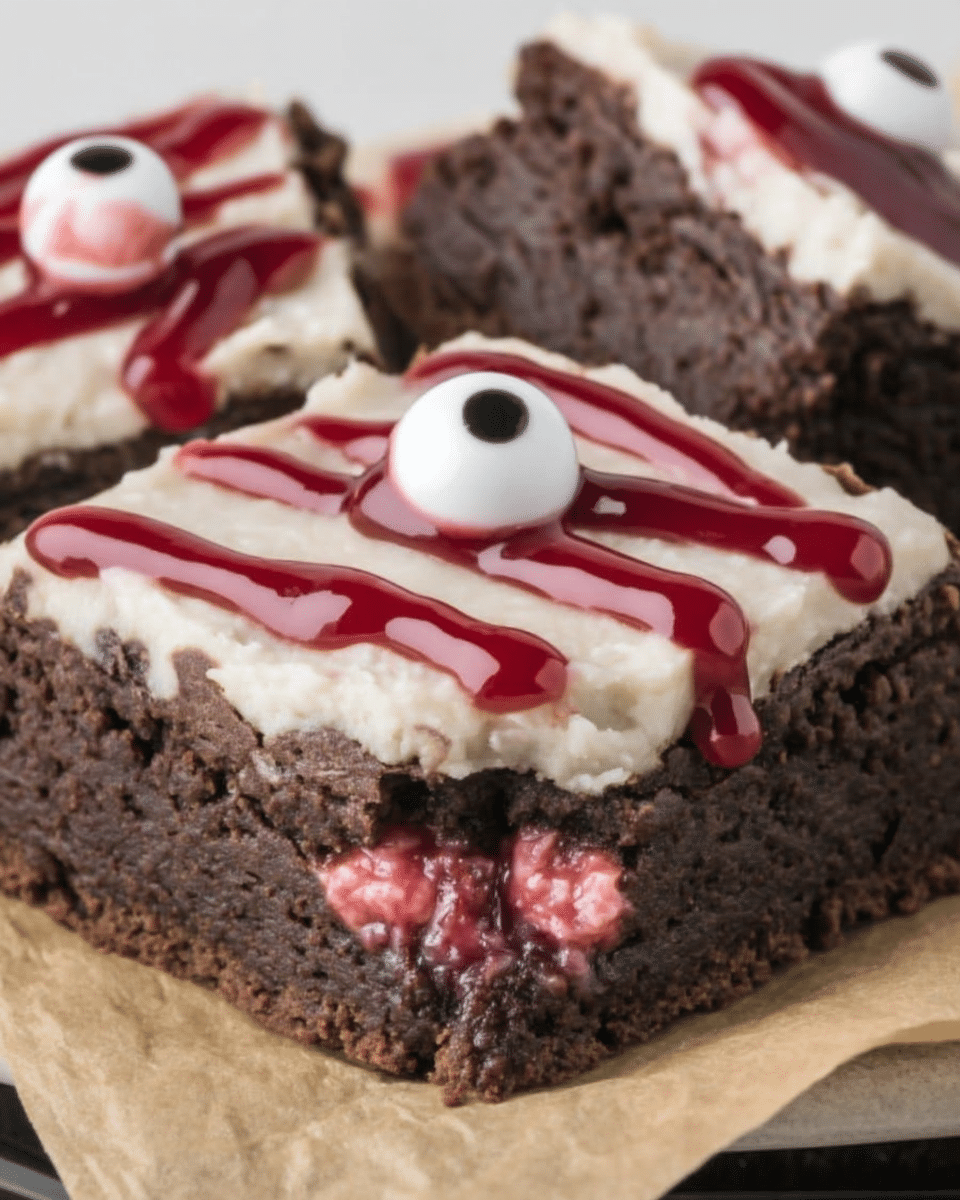 Ingredients for Eyeball Brownies arranged on a table