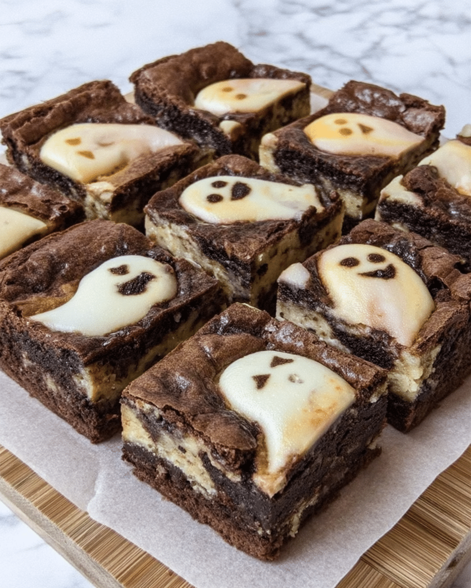 Ingredients for Ghost Brownies arranged neatly on a table.