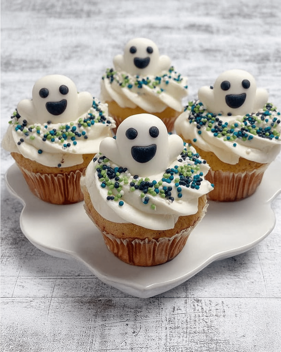 Fondant Ghost Cupcake Toppers