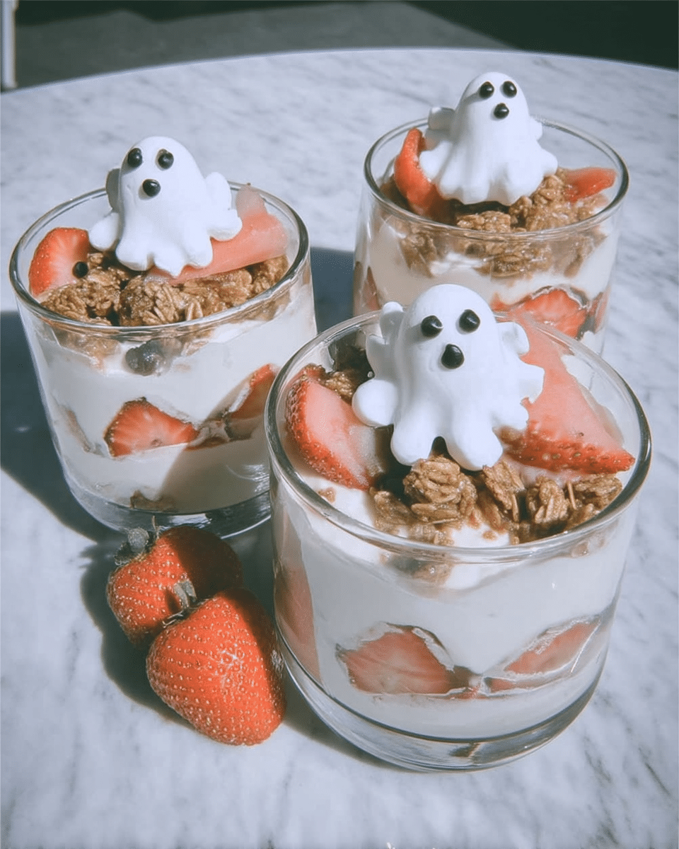 Ghostly Yogurt Parfaits 8 Ingredients for Ghostly Yogurt Parfaits