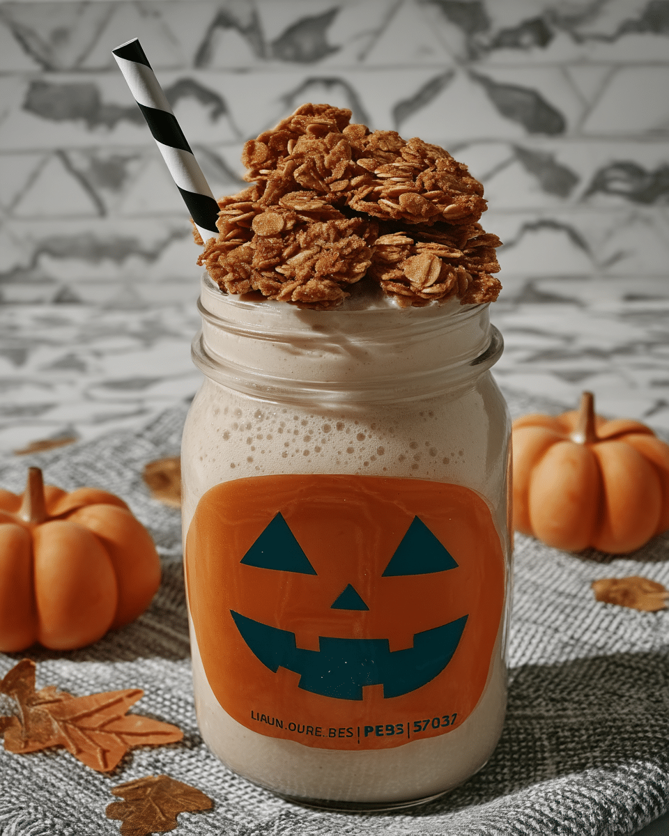 Halloween Overnight Oats 8 Ingredients for pumpkin spice overnight oats arranged on a table.
