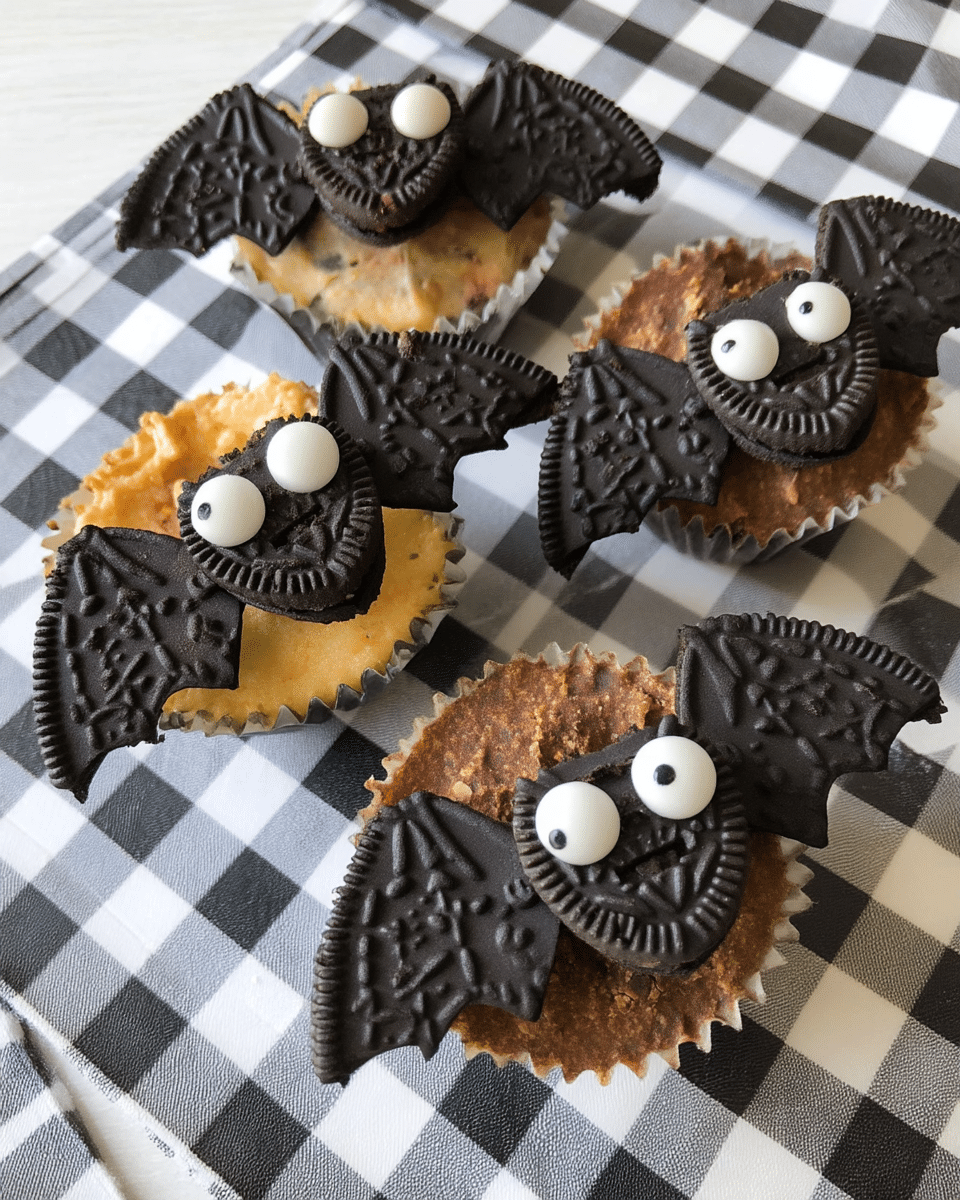 Oreo Bats 10 Oreo bats arranged on a platter with other Halloween treats.