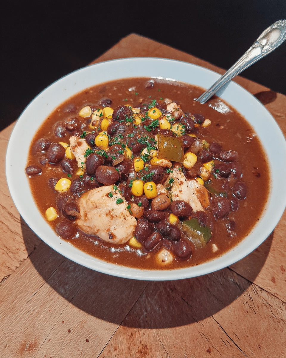 Instant Pot Vegan Black Bean Soup 8 An array of colorful ingredients arranged on a wooden table, ready to be used in the Instant Pot Vegan Black Bean Soup.