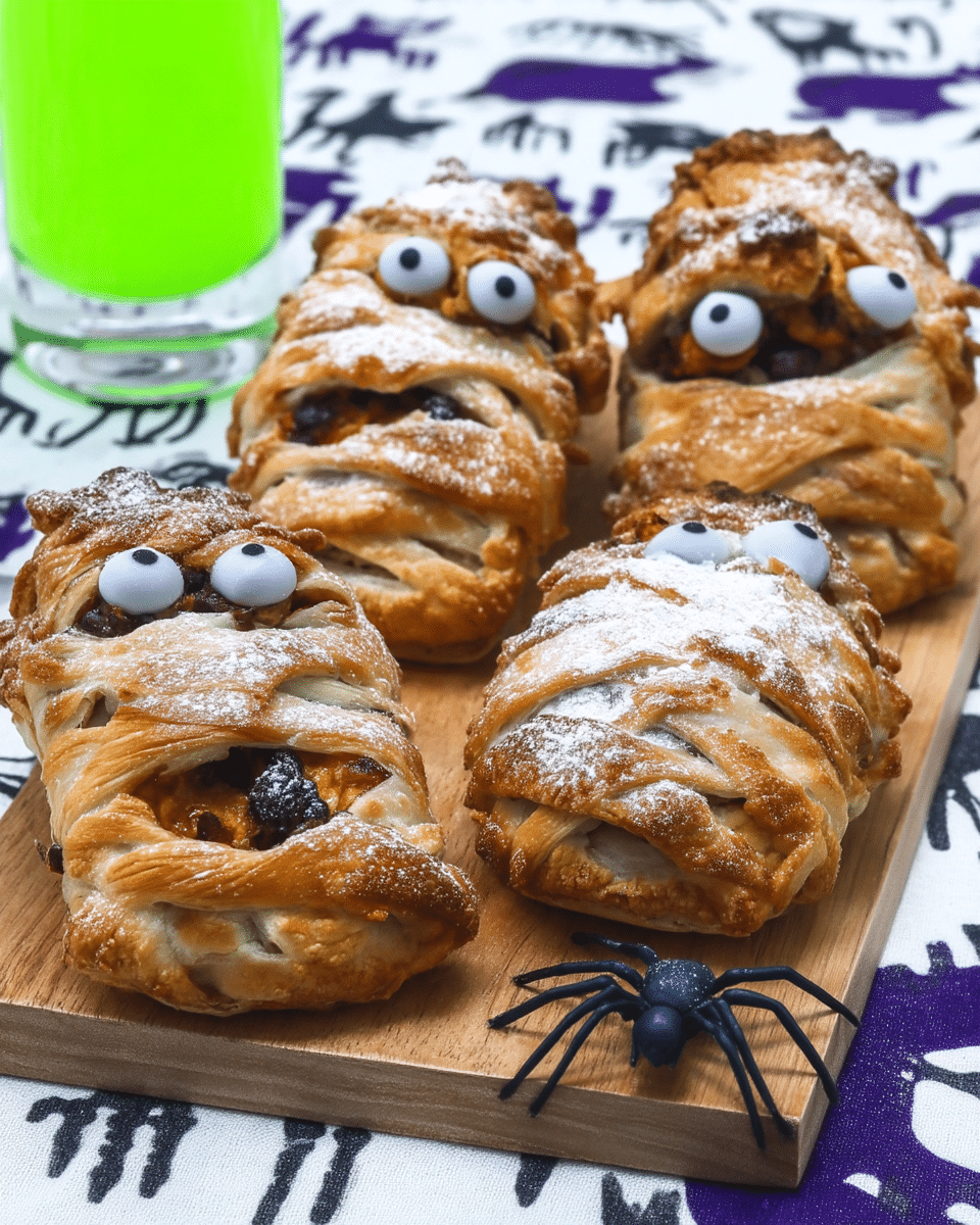 Ingredients for Halloween Snickers Mummies arranged on a table.