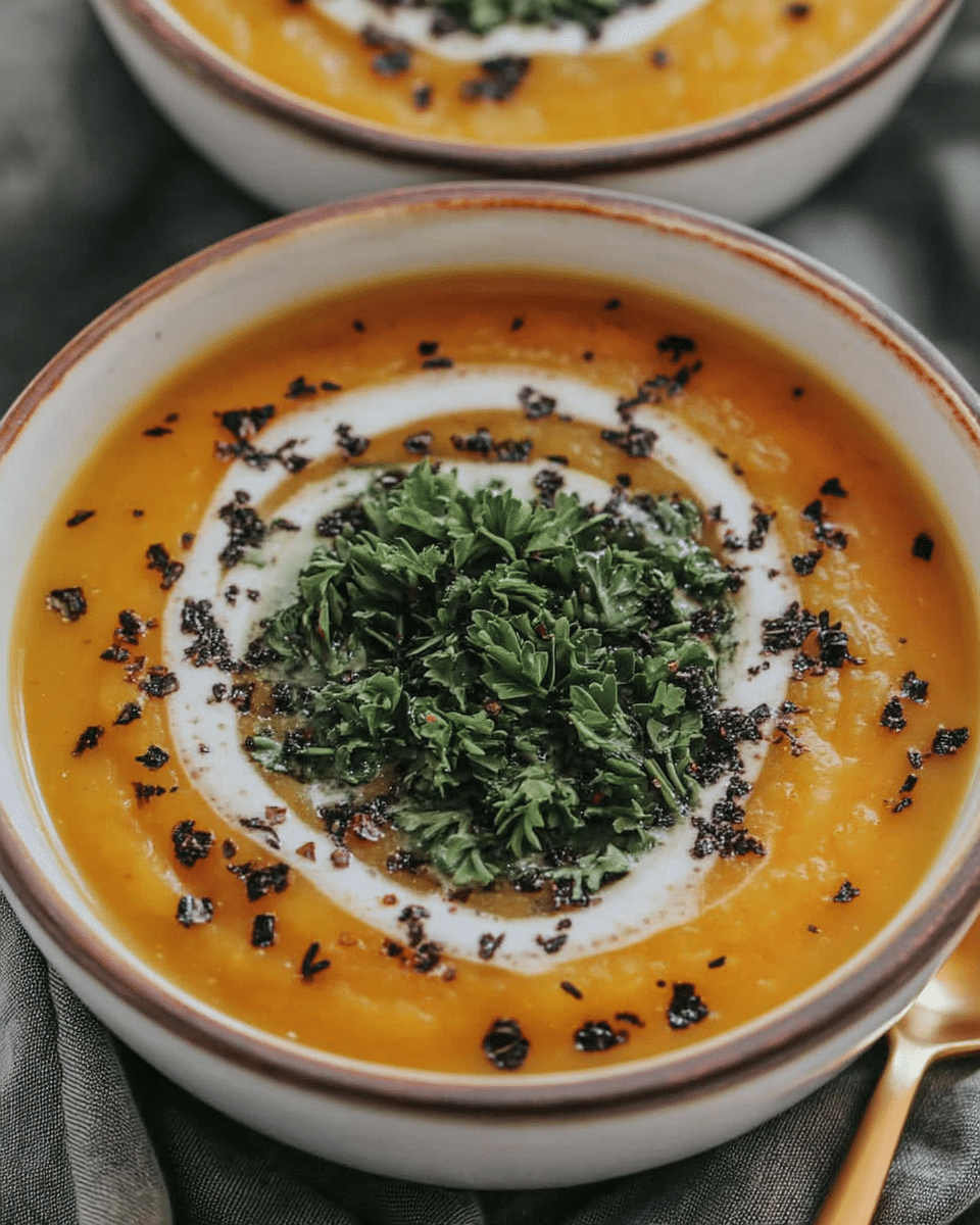 Spicy Butternut Squash and Sweet Potato Soup 10 Spicy Butternut Squash and Sweet Potato Soup served with crusty bread.
