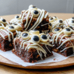 Spooky Mummy Brownies on a platter