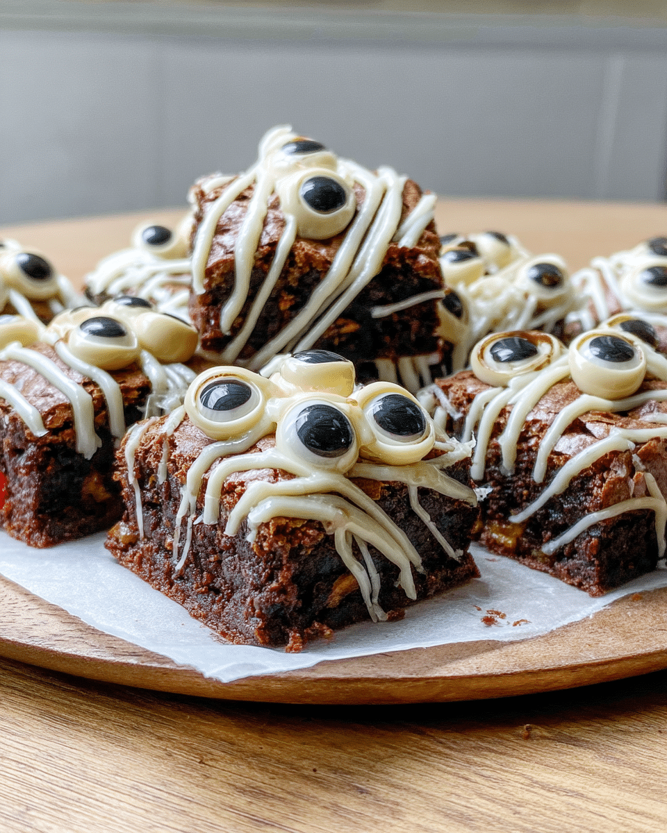 Spooky Mummy Brownies on a platter