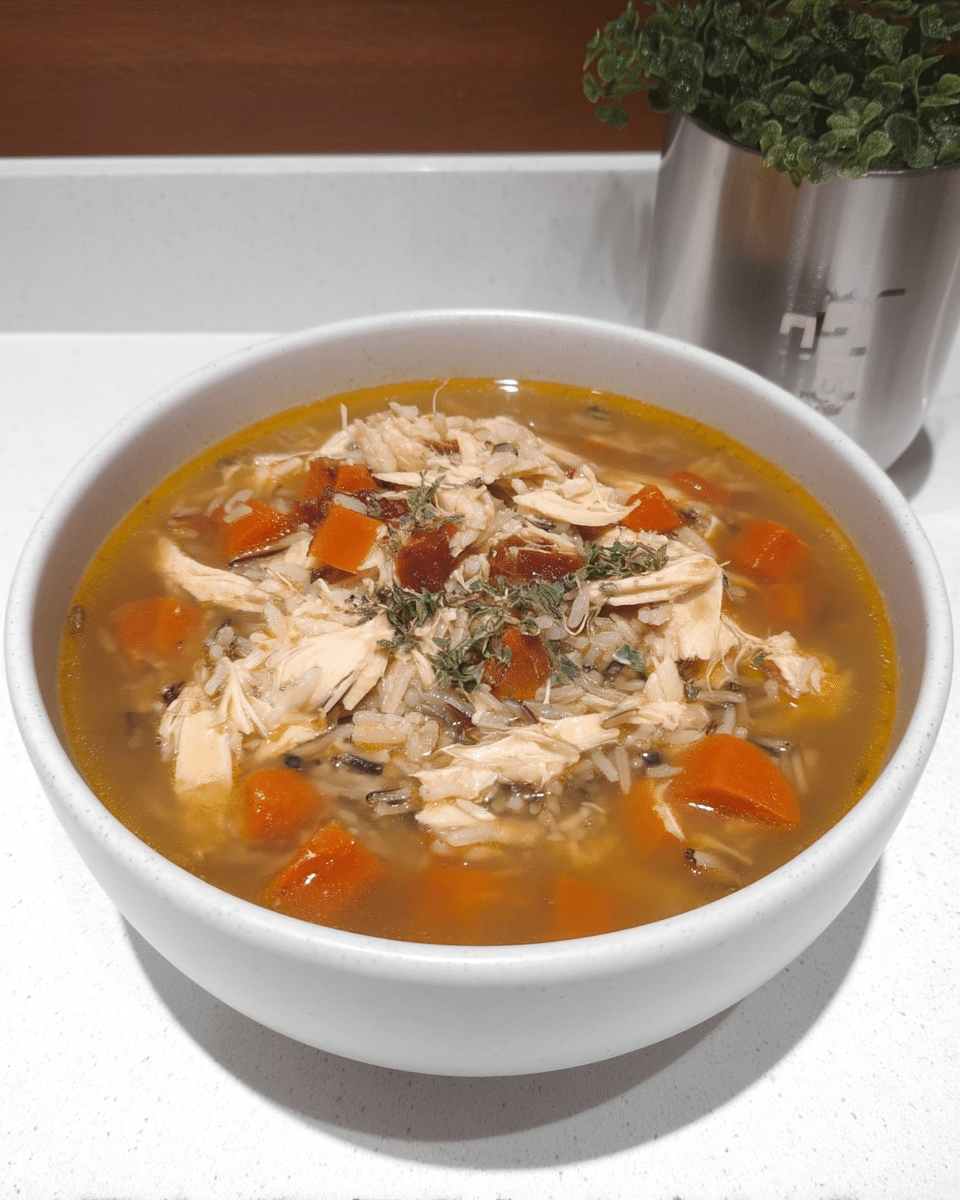 Chicken and Wild Rice Soup 10 Chicken and Wild Rice Soup served with crusty bread and a side salad.