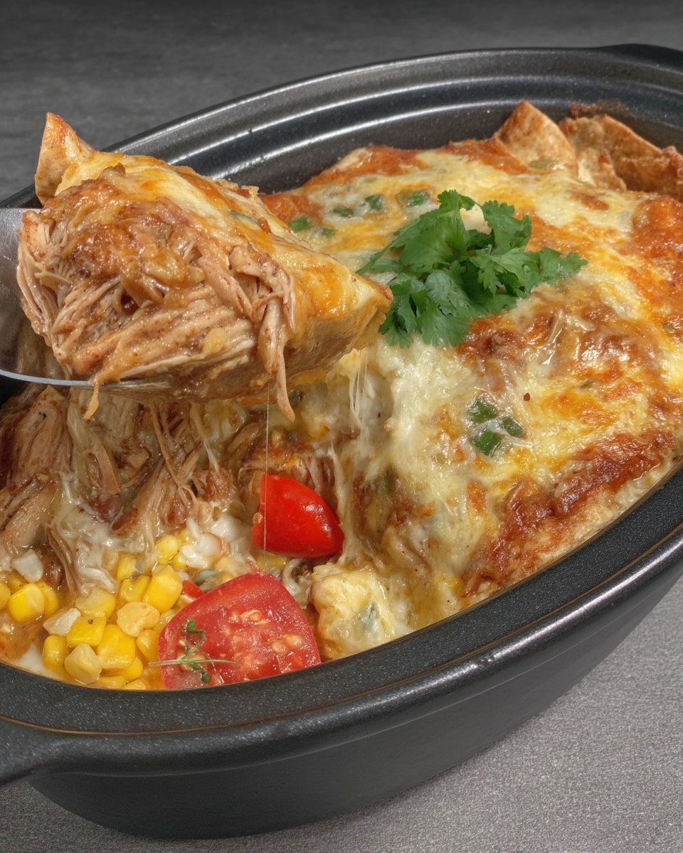 Slow Cooker Chicken Enchilada Casserole 10 Fall table with crockpot chicken enchilada casserole and toppings