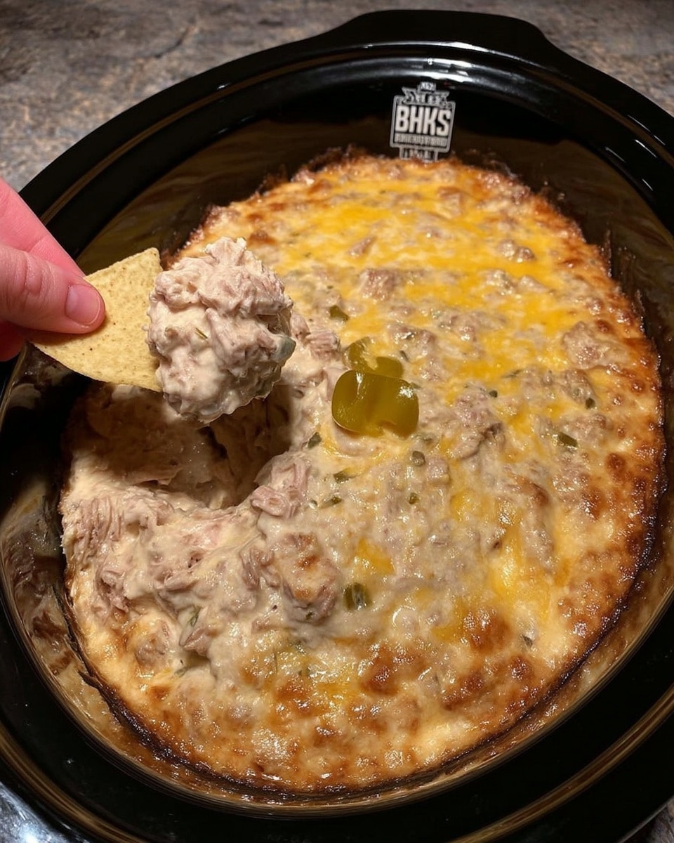 Crockpot Buffalo Chicken Football Dip 9 Crockpot football dip surrounded by chips and pretzels