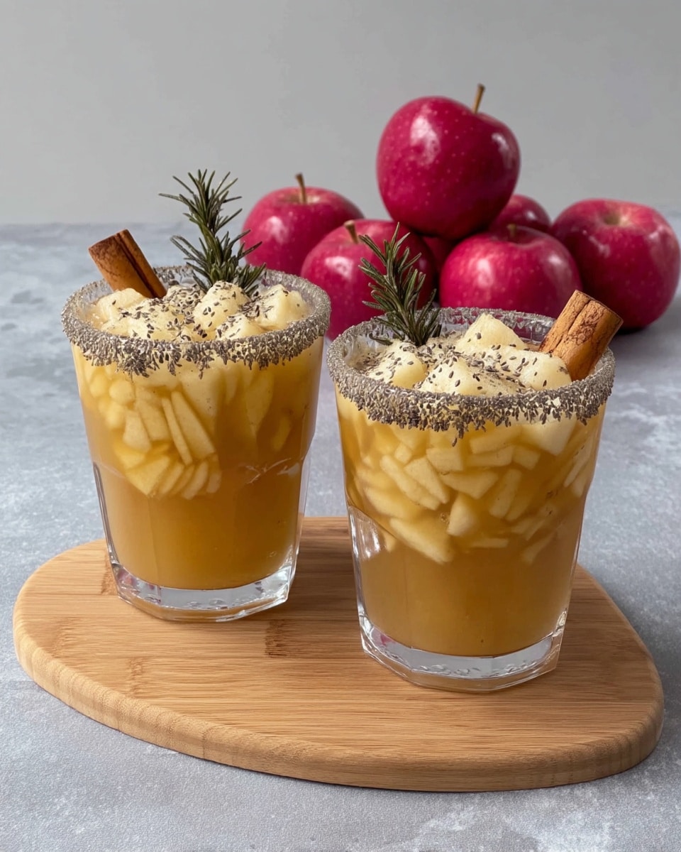 Apple Cider Vodka Crush 10 Garnished fall cocktail with cinnamon sugar rim and apple slice
