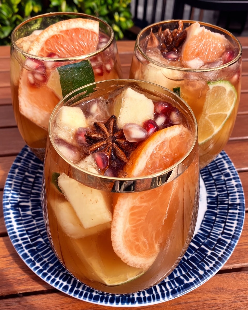 Spiced Autumn Apple Sangria 9 Fall sangria in glasses with star anise and apple garnish